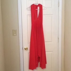 Coral convertible strap dress